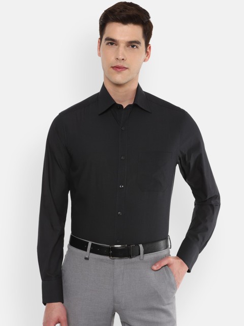 

Louis Philippe Men Black Solid Formal Shirt