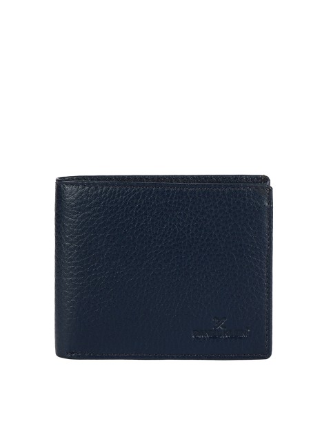 

Daniel Klein Men Navy Blue Textured Leather Two Fold Wallet