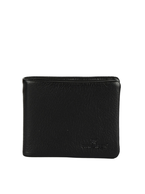 

Daniel Klein Men Black Textured Leather Two Fold Wallet