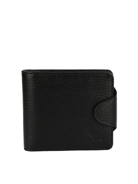 

Daniel Klein Men Black Textured Leather Two Fold Wallet