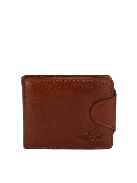 

Daniel Klein Men Brown Textured Leather Two Fold Wallet