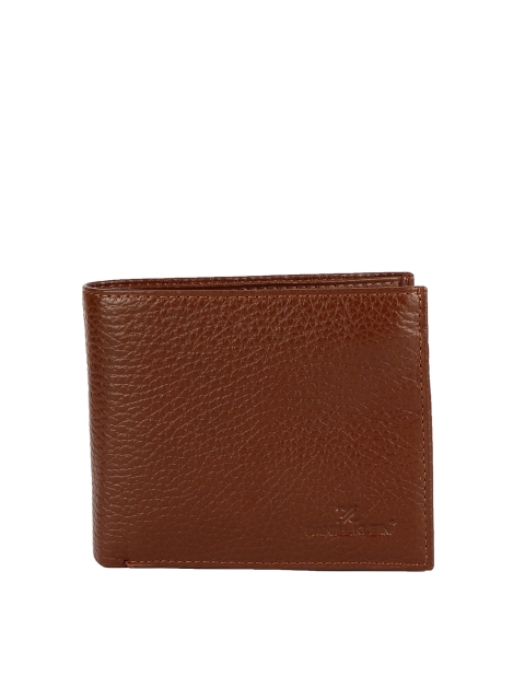 

Daniel Klein Men Brown Textured Leather Two Fold Wallet