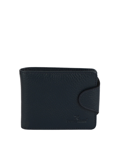 

Daniel Klein Men Navy Blue Textured Leather Two Fold Wallet