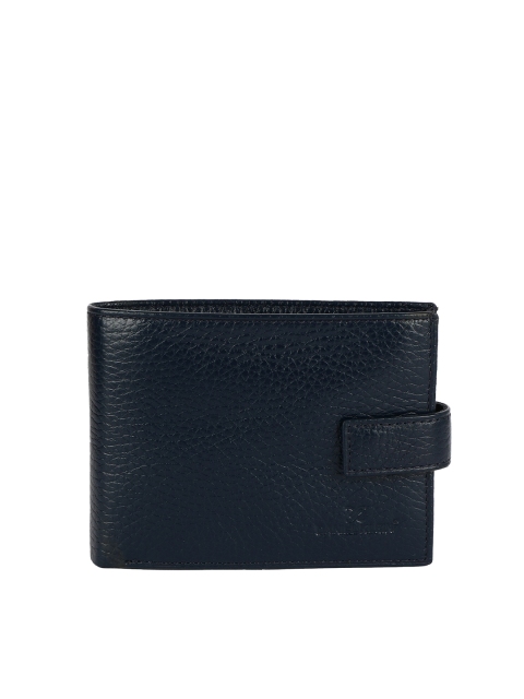 

Daniel Klein Men Navy Blue Textured Leather Two Fold Wallet