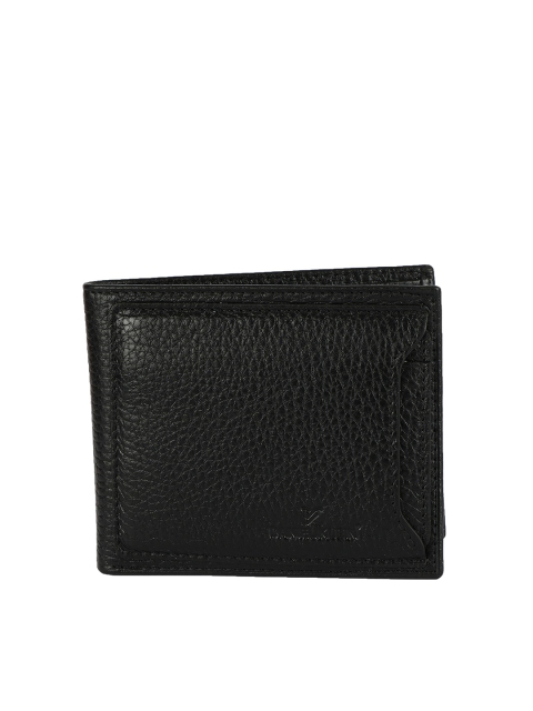 

Daniel Klein Men Black Textured Leather Two Fold Wallet