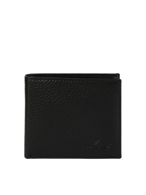 

Daniel Klein Men Black Textured Leather Two Fold Wallet