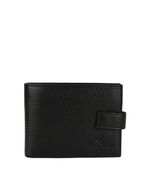 

Daniel Klein Men Black Textured Leather Two Fold Wallet