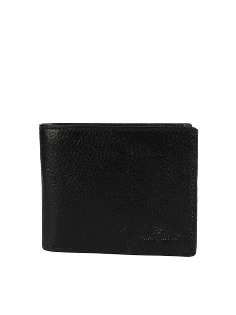 

Daniel Klein Men Black Textured Leather Two Fold Wallet