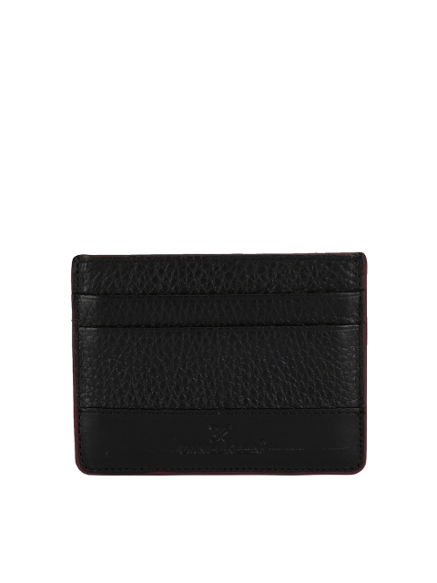 

Daniel Klein Men Black Textured Leather Card Holder