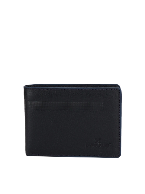 

Daniel Klein Men Navy Blue Textured Leather Two Fold Wallet