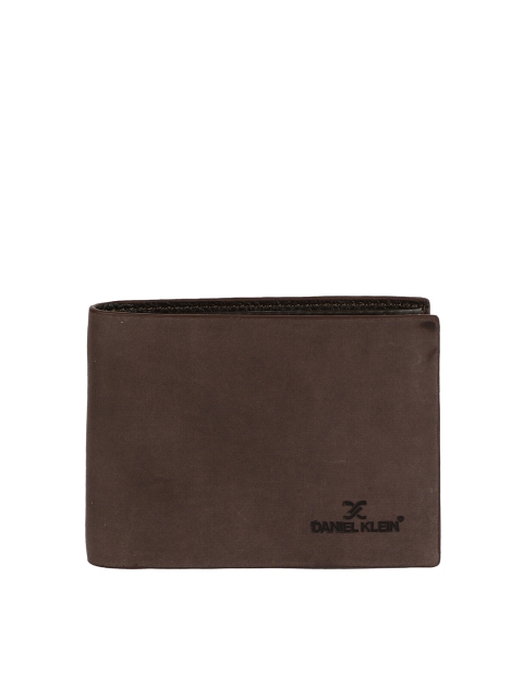 

Daniel Klein Men Brown Solid Leather Two Fold Wallet