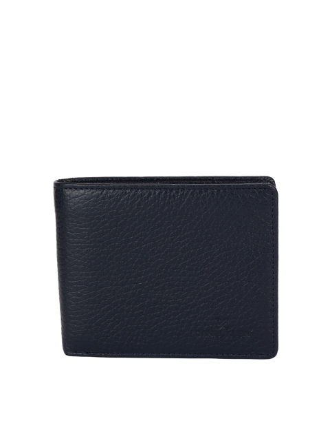 

Daniel Klein Men Blue Textured Leather Two Fold Wallet
