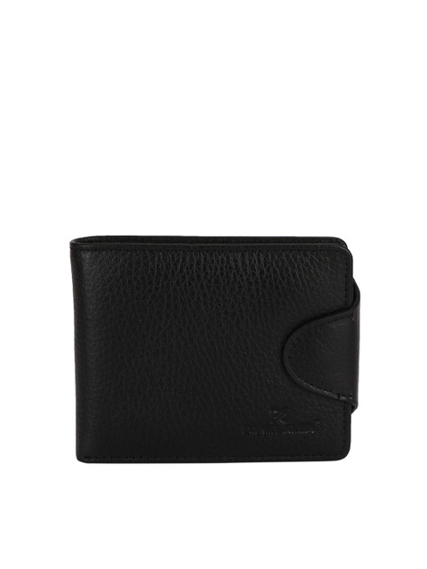 

Daniel Klein Men Black Textured Leather Two Fold Wallet