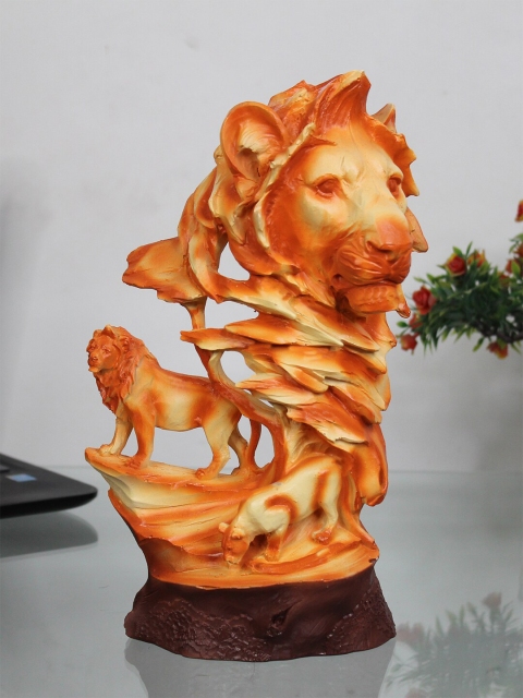 

Wonderland Orange Lion Resin Statue