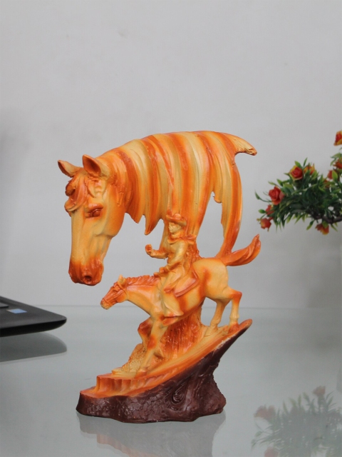 

Wonderland Orange Horse Statue Showpiece