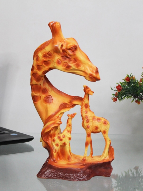

Wonderland Orange Giraffe Statue Resin Showpiece