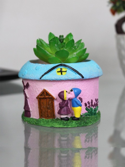 

Wonderland Pink & Blue House Succulent Planter