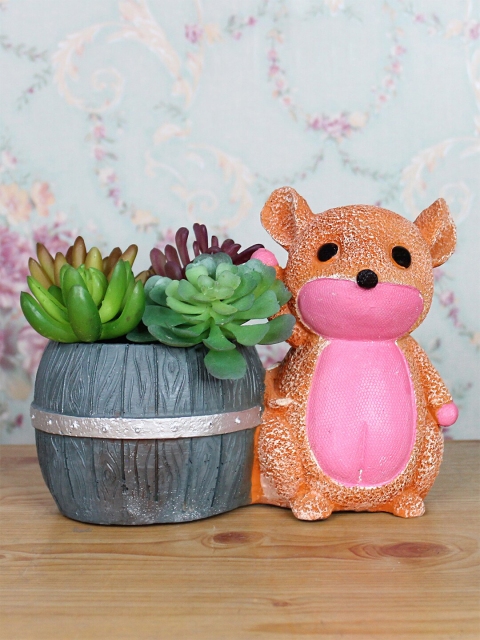 

Wonderland Brown & Pink Mouse Planter
