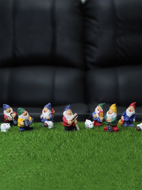 

Wonderland Set Of 7 Blue & Yellow Gnome Miniature For Tray Gardening
