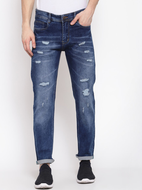 

Xee Men Blue Highly Distressed Light Fade Jeans