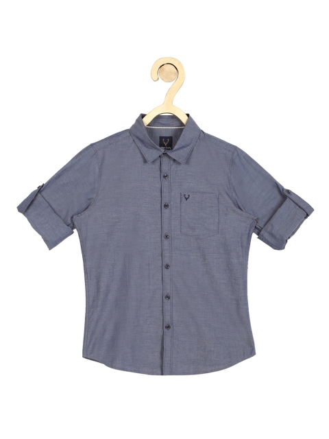 

Allen Solly Junior Boys Grey Slim Fit Pure Cotton Casual Shirt