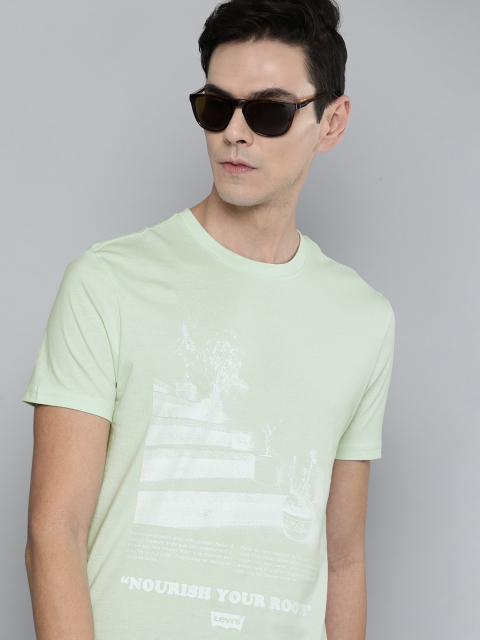 

Levis Men Green Printed Pure Cotton T-shirt