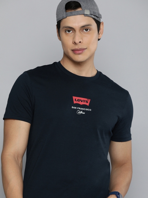 

Levis Men Navy Blue Brand Logo Printed Pure Cotton T-shirt
