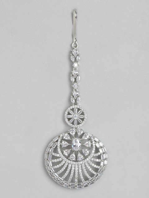 

Melani Borsa Silver-Plated American Diamond Studded Handcrafted Maang Tika