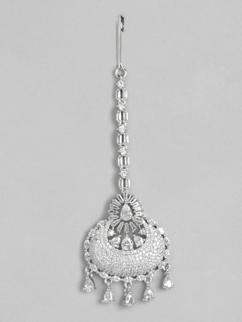

Melani Borsa Silver-Plated American Diamond Studded Handcrafted Maang Tika