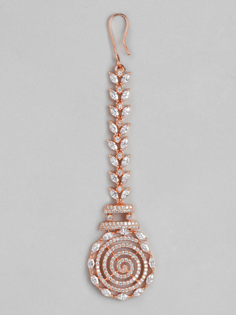 

Melani Borsa Rose Gold-Plated AD Stone-Studded Handcrafted Maang Tika
