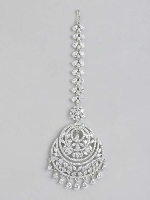 

Melani Borsa Silver-Plated American Diamond-Studded Handcrafted Maang Tika
