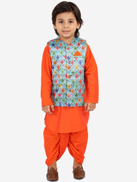 

Lil Peacock Boys Coral Printed Kurta with Dhoti Pants
