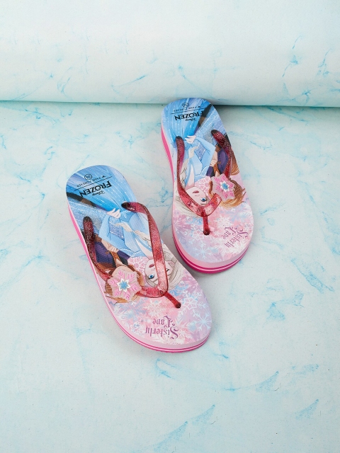 

Fame Forever by Lifestyle Girls Pink & White Printed Rubber Thong Flip-Flops