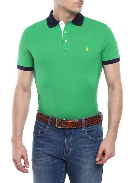 

Polo Ralph Lauren Men Green Polo Collar Slim Fit T-shirt