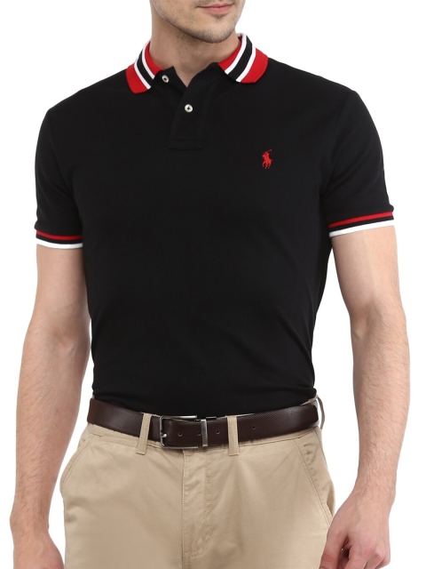 

Polo Ralph Lauren Men Black & Red Polo Collar T-shirt