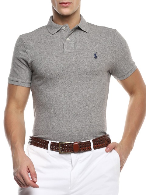 

Polo Ralph Lauren Men Grey Polo Collar T-shirt