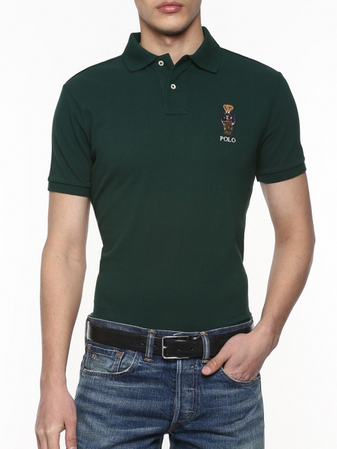 

Polo Ralph Lauren Men Green Cotton Polo Collar T-shirt