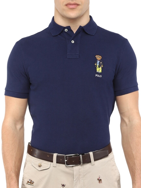 

Polo Ralph Lauren Men Navy Blue Polo Collar T-shirt