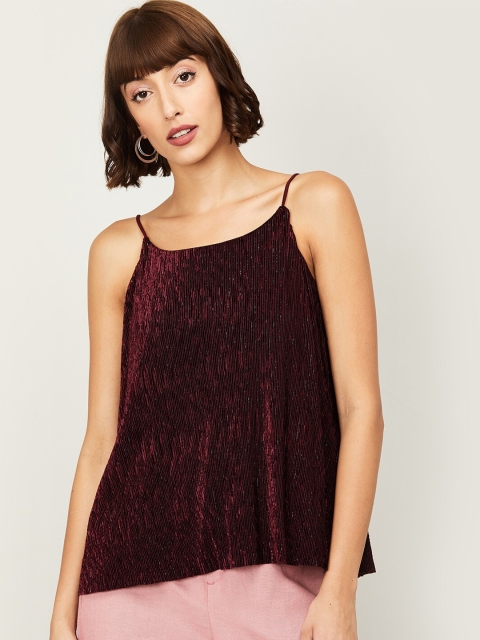 

CODE by Lifestyle Burgundy Shoulder Straps A-Line Top