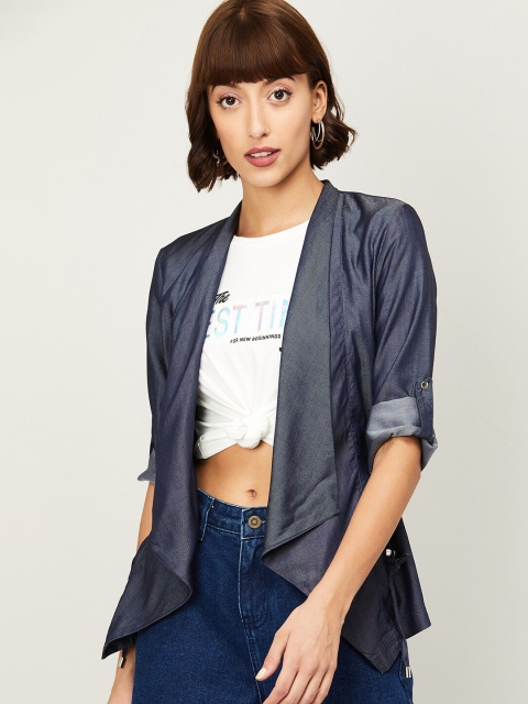 

CODE by Lifestyle Women Blue Front-Open Shrug