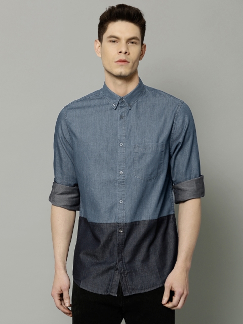 

French Connection Men Blue Denim Casual Shirt