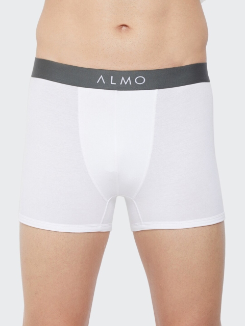 

Almo Wear Men White Solid Organic Cotton Slim-Fit Trunk Alfio-T-106