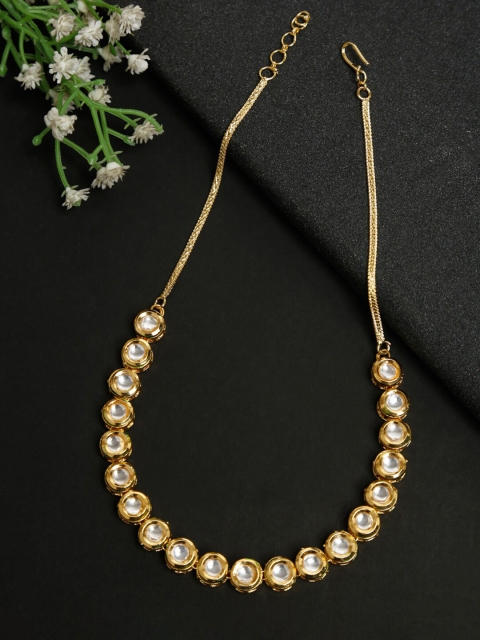 

Ruby Raang Gold-Toned & White Gold-Plated Choker Necklace