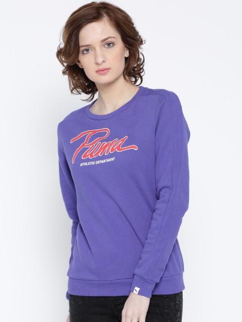 

PUMA Purple Style Collegiate Crew Printed Sweatshirt