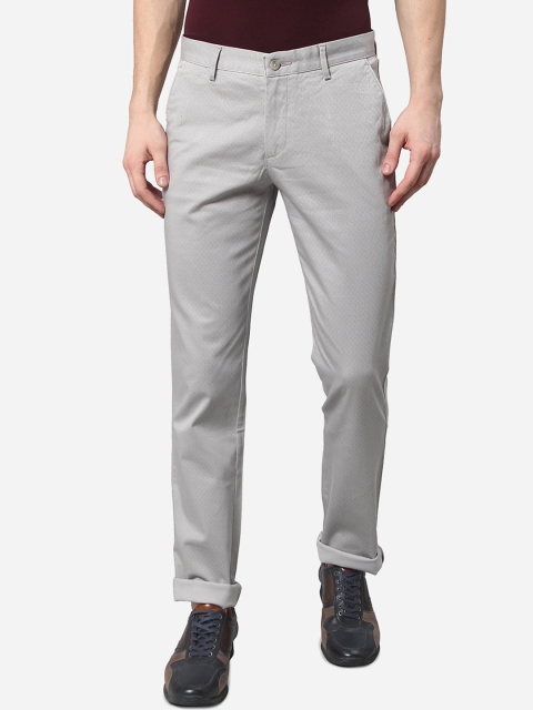 

Greenfibre Men Grey Pure Cotton Slim Fit Trousers