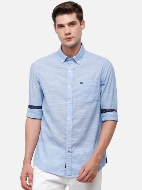 

Double Two Men Blue Nuvo Slim Fit Pure Cotton Casual Shirt