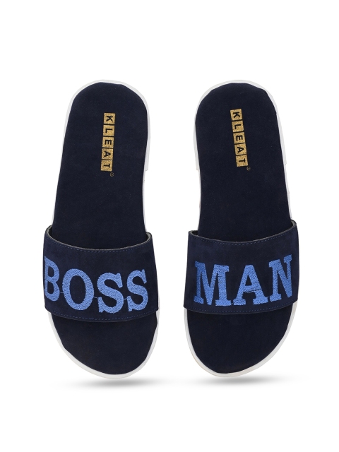 

KLEAT Men Navy Blue Sliders