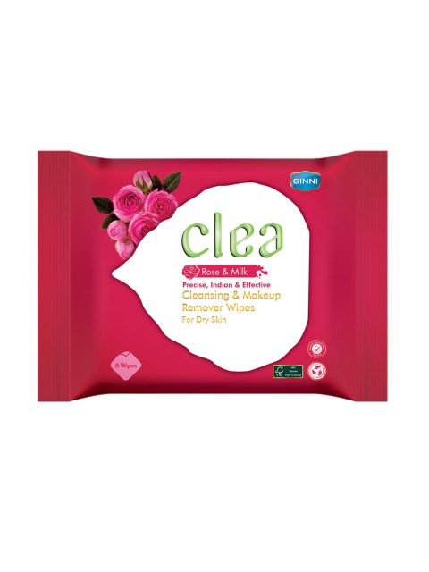 

Clea Set of 3 Rose & Milk Cleansing & Makeup Remover Wet Wipes - 8 Pulls each, Red
