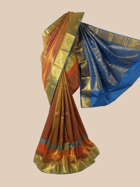 

Pothys Pink & Multicoloured Woven Design Pure Silk Saree