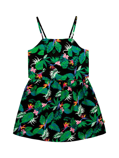 

Budding Bees Girls Black & Green Printed Top with Skirt